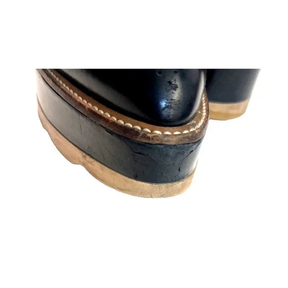 PRADA Wave Sole Black Wingtip Shoes 1E935G Size 36.5 US 6.5 Women 's Platform - Picture 8 of 14